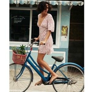 Billabong Floral Deep V-Neck Mini Dress - White and Red